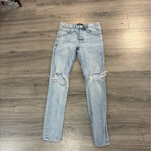 Light Blue Distressed purple brand Jeans